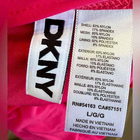 DKNY Plunging V-Neck Ruffle Shoulder One-Piece Swimsuit Size L LNC - Picture 5 of 5